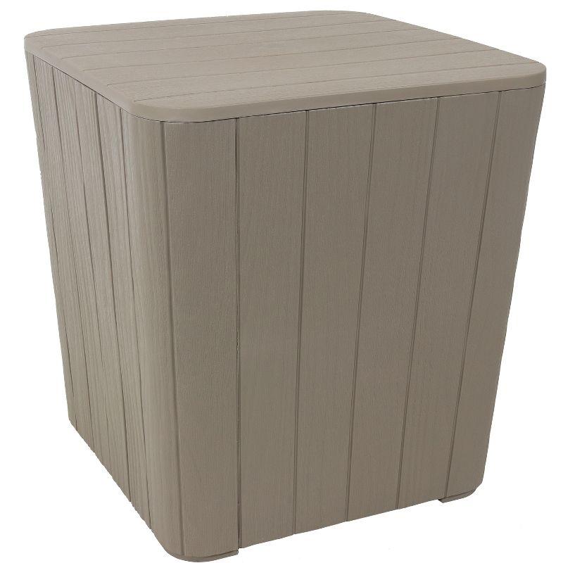 Outdoor Faux Wood Design 11.5-Gallon Resin Deck Storage Box