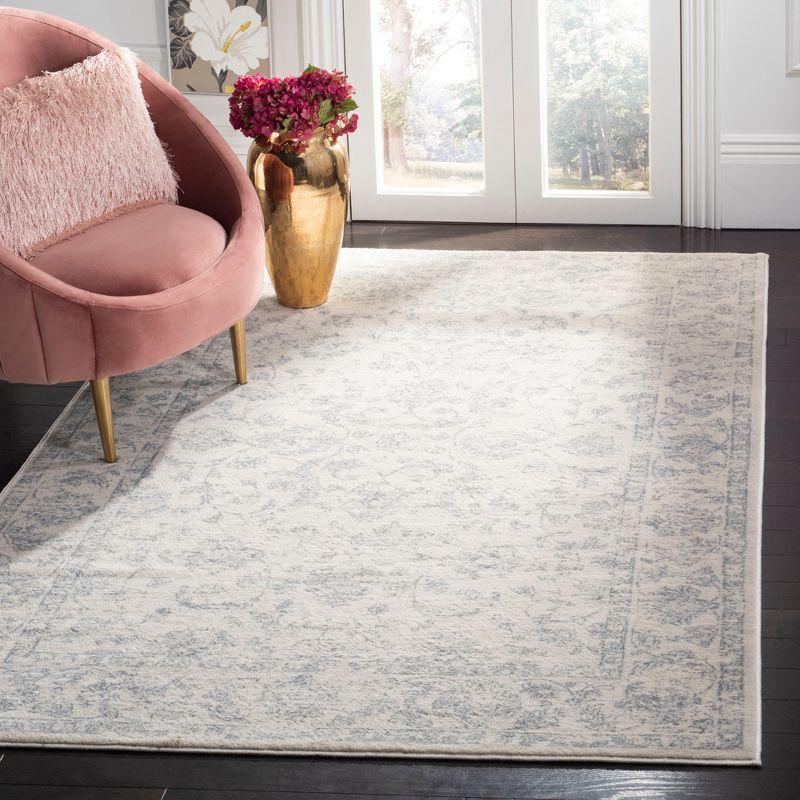 Carnegie Cream and Light Grey Rectangular Synthetic Rug