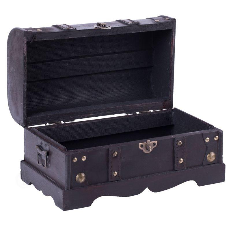 Vintiquewise Small Pirate Style Wooden Treasure Chest