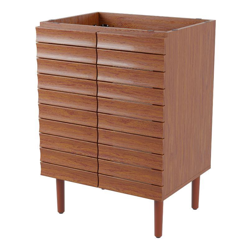 Aubert 24" Slat Modern Farmhouse 2-Shelf Bath Vanity Cabinet Only (Sink Basin not Included)