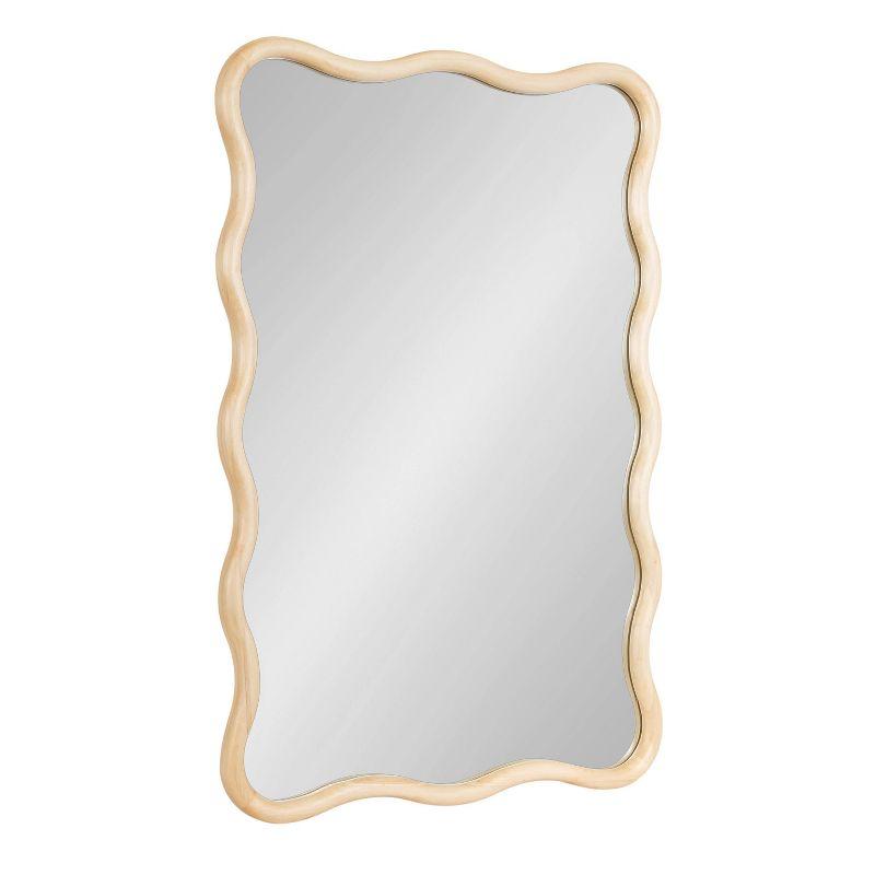 Kate & Laurel All Things Decor 24"x36" Talma Scalloped Rectangle Wall Mirror Natural