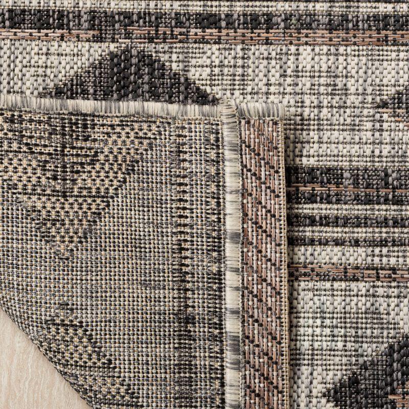 Courtyard CY8529 Power Loomed Indoor/Outdoor Area Rug - Grey/Black - 5'3"x5'3" - Safavieh.