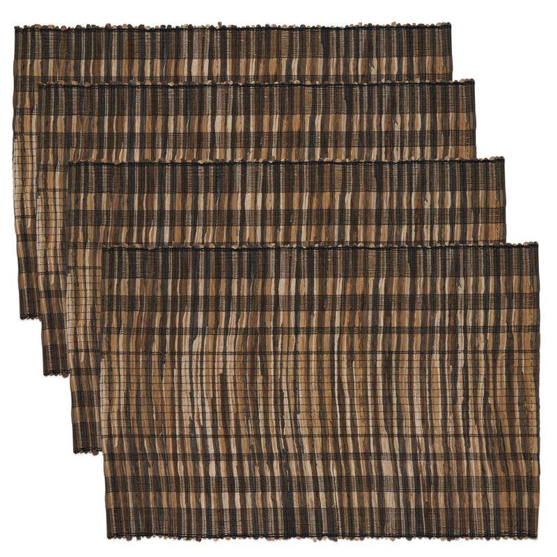 Saro Lifestyle Striped Water Hyacinth Placemat (Set of 4)