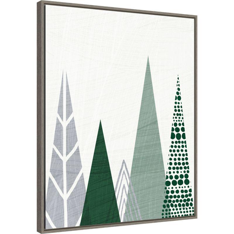 Amanti Art Geometric Forest III Green Gray by Michael Mullan Canvas Wall Art Print Framed 23-in. x 28-in.