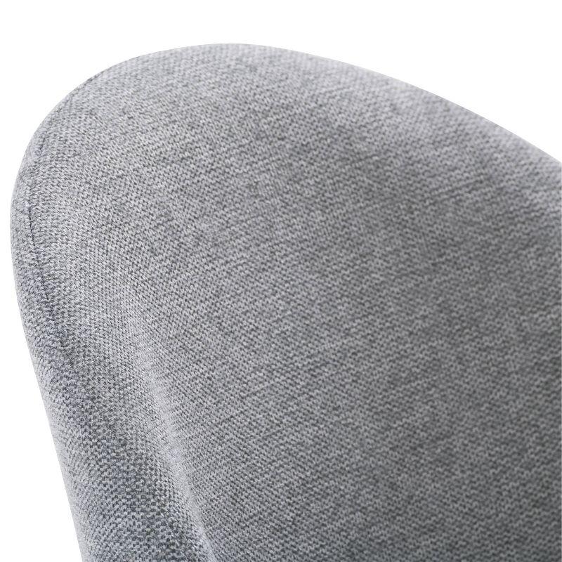Nash Side Chair with Black Legs Gray - CorLiving: Mid-Century Design, Chenille Upholstery, Foam Support