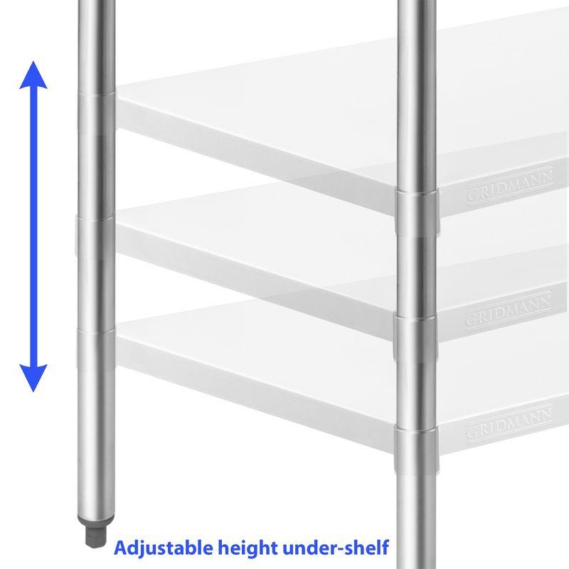 30" D x 34.5" H Stainless Steel Prep Station with Undershelf