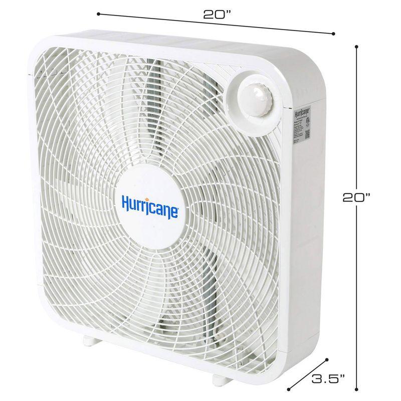 Hurricane Hurricane 20" Classic Series Floor Box Fan with 3 Speed Settings, 2 Pack, White (Set of 2)