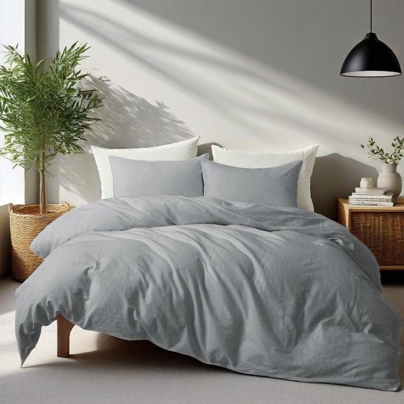 Peace Nest Linen and Cotton Duvet Cover with Pillowcase