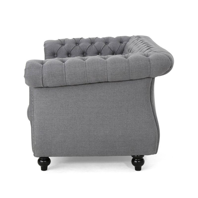 Somerville Traditional Chesterfield Loveseat Dark Gray - Christopher Knight Home