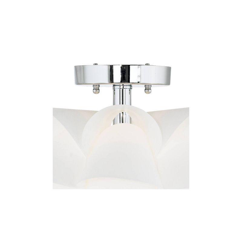 Possini Euro Design Modern Ceiling Light Semi Flush Mount Fixture 15 3/4" Wide White Flower for Bedroom Kitchen Living Room Hallway Bathroom House