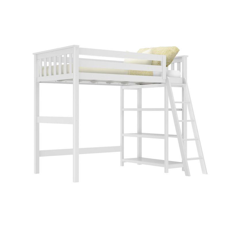 Forbes Twin Pine Loft Bed with Shelves