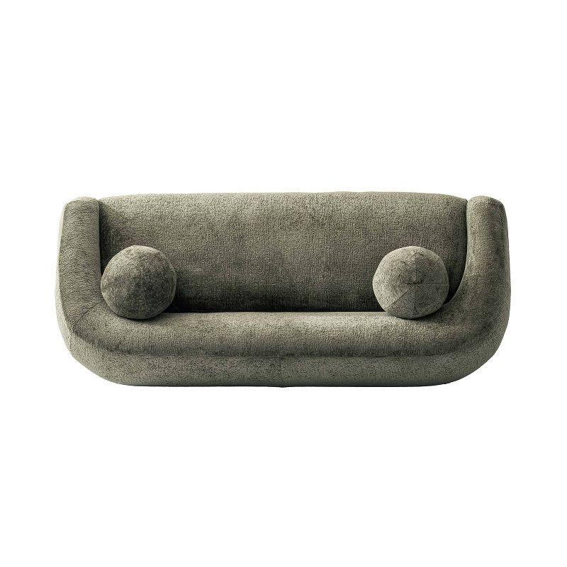 Manhattan Comfort 85.8" Tribeca Modern Chenille Upholstered Sofa Olive Green