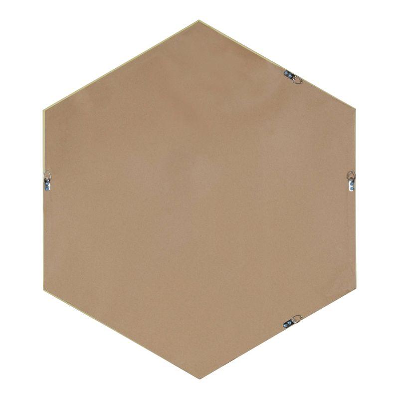 30.75" x 34.75" Rhodes 6 Sided Hexagon Wall Mirror Walnut Brown - Kate and Laurel: Modern, No Assembly, Wall Mount
