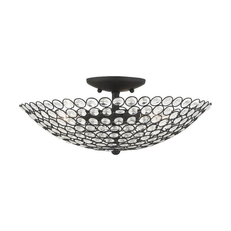 Livex Lighting Cassandra 3 - Light Semi-Flush Mount in  Black