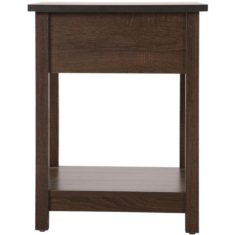 Salem Dark Brown 1-Drawer Nightstand with Open Shelf