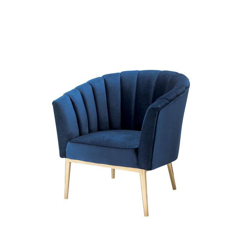 31" Colla Accent Chair Midnight Blue Velvet/Gold Finish - Acme Furniture