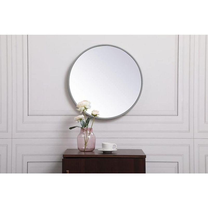 Elegant Lighting Metal frame round mirror 18 inch in Silver