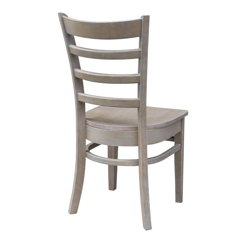 Washed Gray Taupe Ladderback High Wood Side Chair