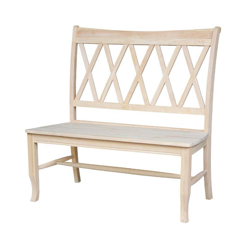 Classic Unfinished Solid Wood Double X-Back Bench