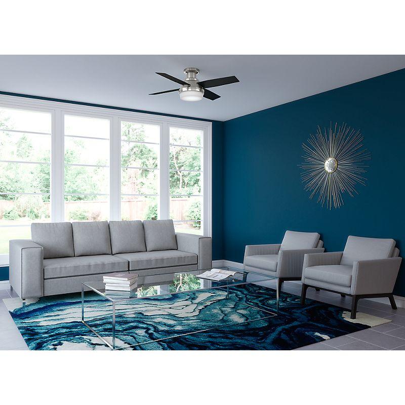 Dempsey Low Profile 44" 4 - Blade Indoor Flush Mount Small Room Ceiling Fan with Lights and Remote