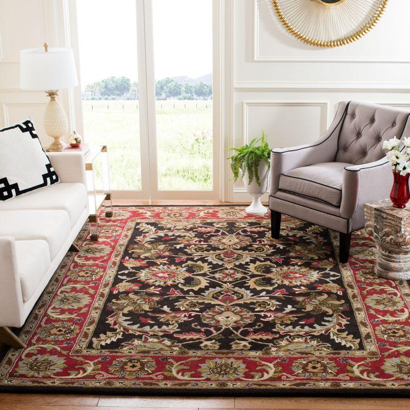 Heritage HG951 Hand Tufted Area Rug - Chocolate/Red - 7'6"x9'6" - Safavieh.