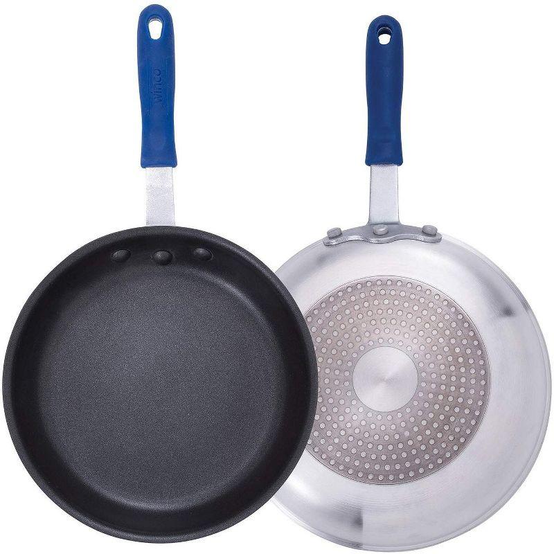 12" Black Aluminum Non-Stick Fry Pan with Blue Handle