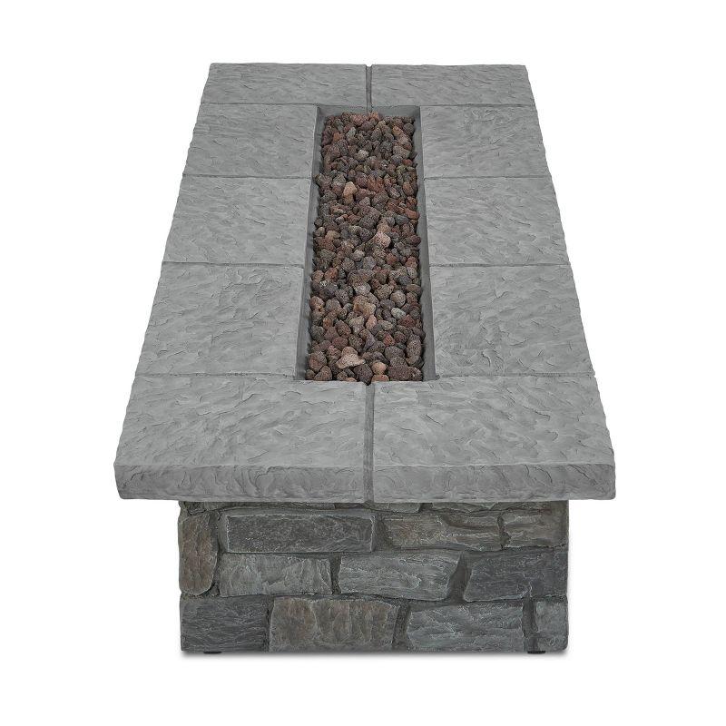 Aegean 54'' Weathered Slate Free-Standing Gas Fire Pit Table