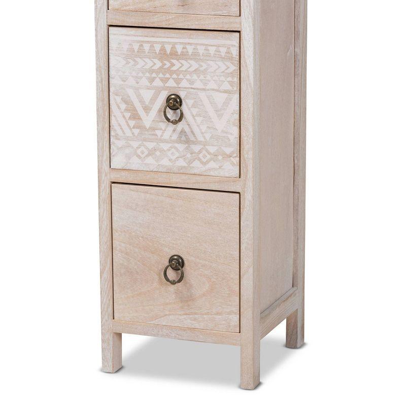 Baxton Studio Seanna Wood 4 Drawer Storage Unit Light Brown: Farmhouse Style Accent Cabinet, No Assembly Required