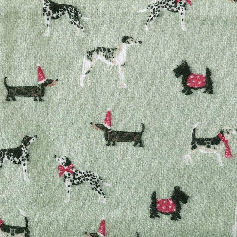 Laura Ashley Holiday Pups - Green Twin Sheet Set