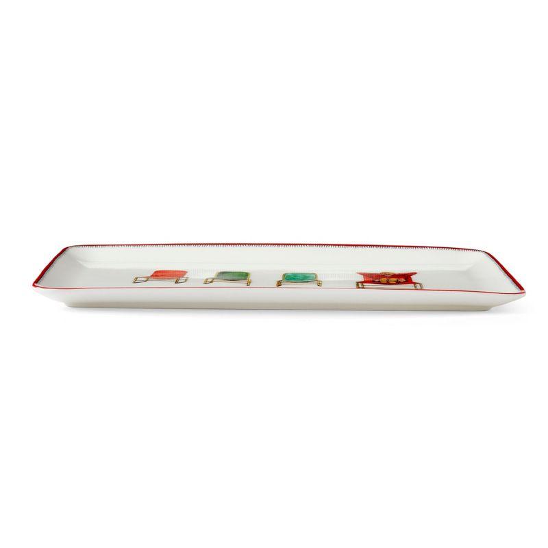 Kit Kemp by Spode 12" Doodles Serving Platter, Spaced Out Tagline, Fine China, Dishwasher Safe, Ideal for Sandwiches, Snacks, and Appetizers