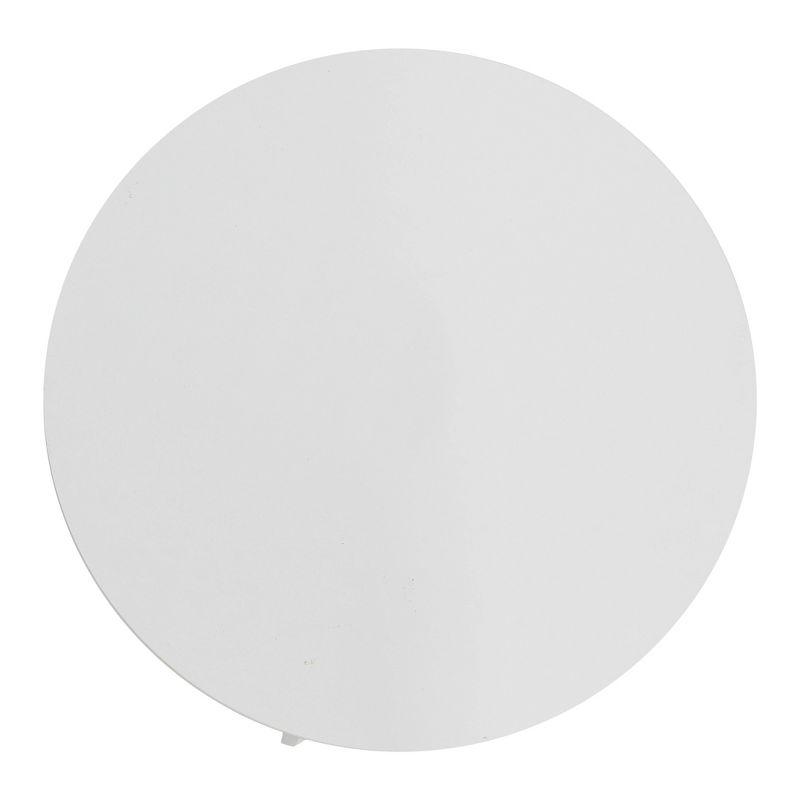 Household Essentials Jamestown Round End Table White: Modern Minimalist, Iron Frame, Particle Board Top