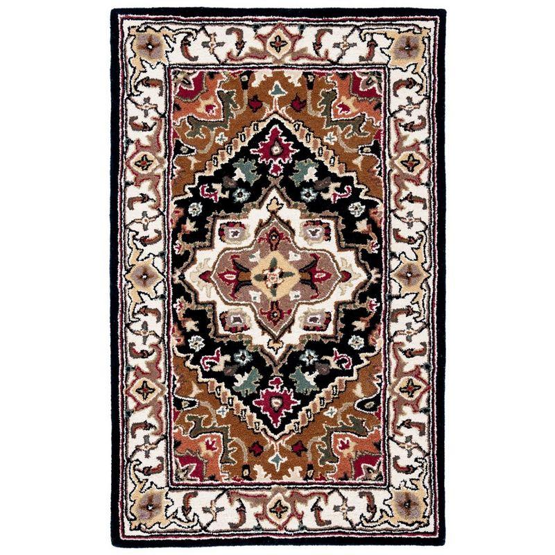 Heritage HG625 Handmade Area Rug - 4'x6' - Navy/Brown - Safavieh