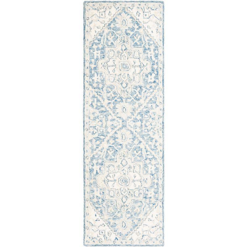 Micro-Loop MLP503 Hand Tufted Indoor Runner Rug - Blue/Ivory - 2'3"x7' - Safavieh