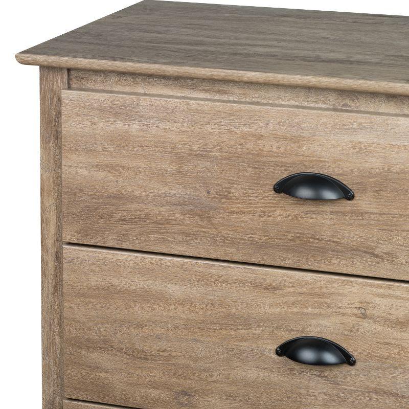 Coastal Drifted Gray 5-Drawer Compact Dresser with Vintage Touch