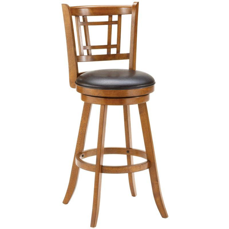 Fairfox Counter Height Barstool Oak - Hillsdale Furniture: 24.5" Swivel Stool with Back, Upholstered Seat, Wood Legs