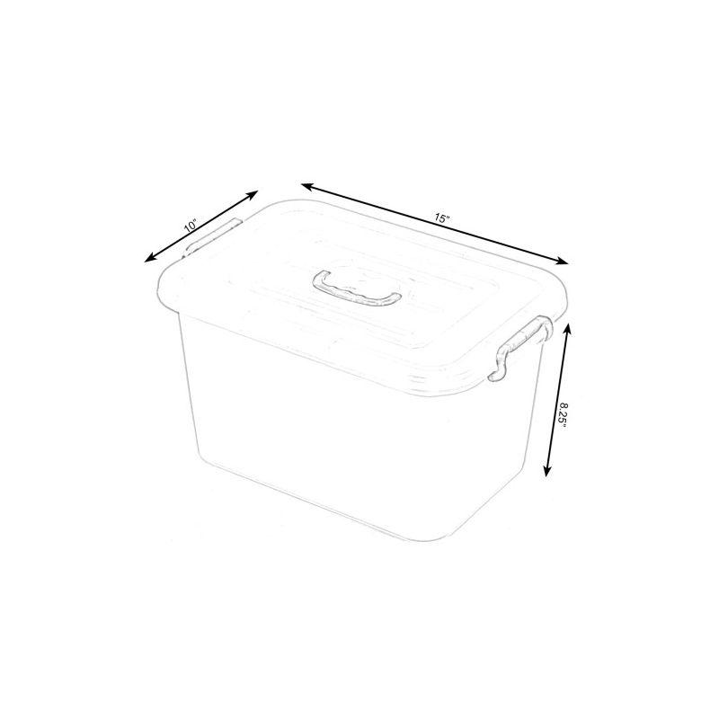 Basicwise Large Clear Storage Container With Lid and Handles