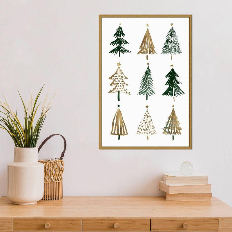 16" x 23" Evergreens II Tree by Isabelle Z Framed Canvas Wall Art - Amanti Art: Christmas Decor, Vertical Lithograph