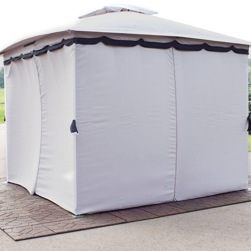 Sunnydaze Gazebo 4-Piece Polyester Sidewall Set for 10' x 13' Soft Top Rectangle Patio Gazebo - 125" W x 77" H