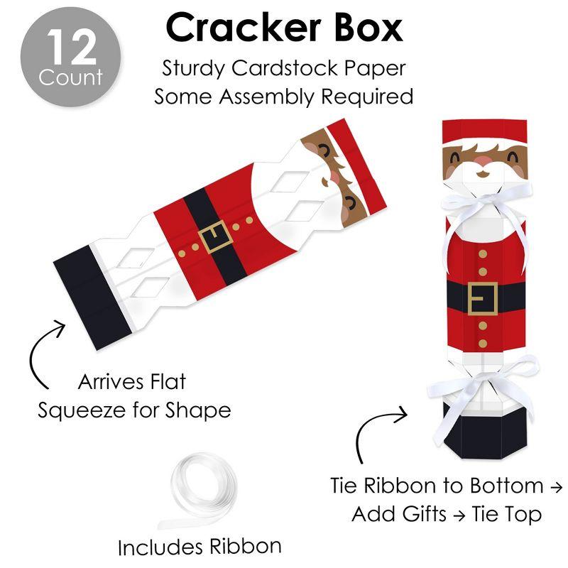 Big Dot of Happiness Jolly Santa Claus - No Snap Christmas Party Table Favors - DIY Cracker Boxes - Set of 12