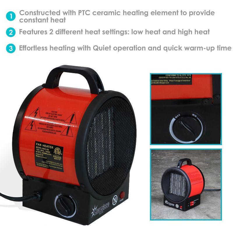 Portable Ceramic 1,500 Watt Red Electric Ceramic Space Heater with Auto-Shut Off