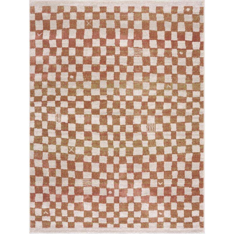 Hauteloom Benjy Cream & Charcoal Checkered Area Rug