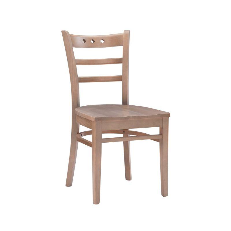 Natural Wood Ladderback Side Chair Set of 2