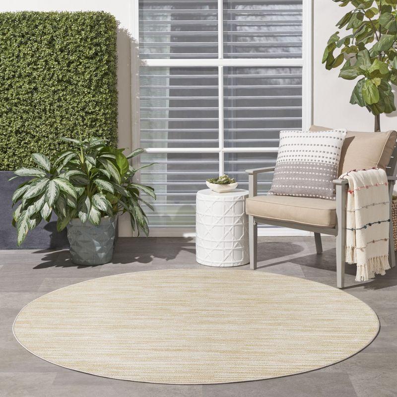 Nourison Essentials Easy Care Indoor Outdoor Area Rug - Ivory Gold 4' x Round
