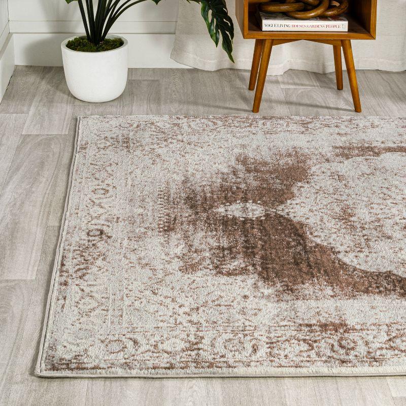 JONATHAN Y Rosalia Cottage Medallion Cream/Brown 5 ft. x 8 ft. Area Rug