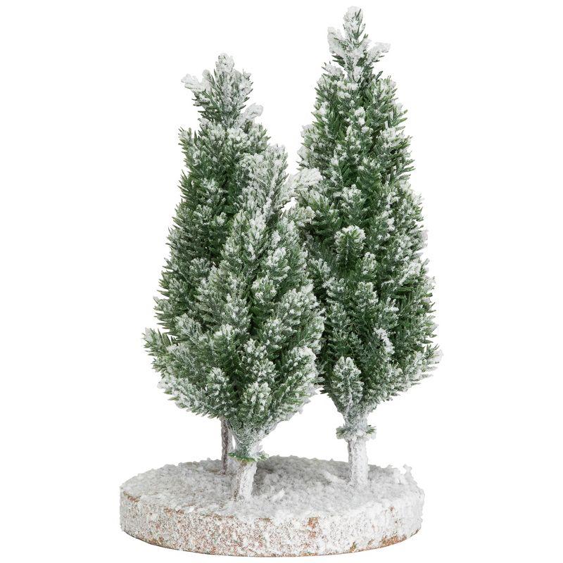 Northlight Seasonal Frosted Trio Of Pine Trees Christmas Decoration - 8" - Unlit