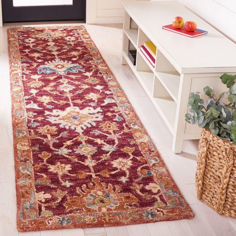 Aspen Red and Beige Handmade Wool Runner Rug