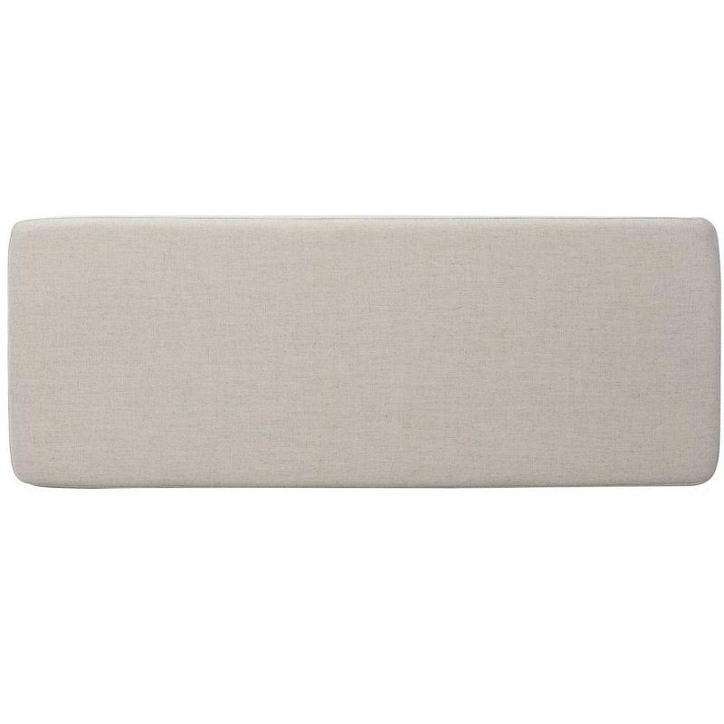 Elsie Transitional Light Grey Linen and Black Wood Bench