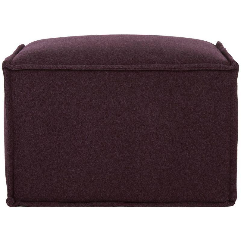 Plum Chic 25" Transitional Felted Wool Pouf Ottoman