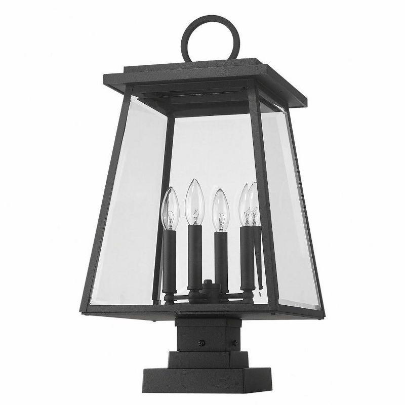 Broughton Black Aluminum and Glass Outdoor Lantern