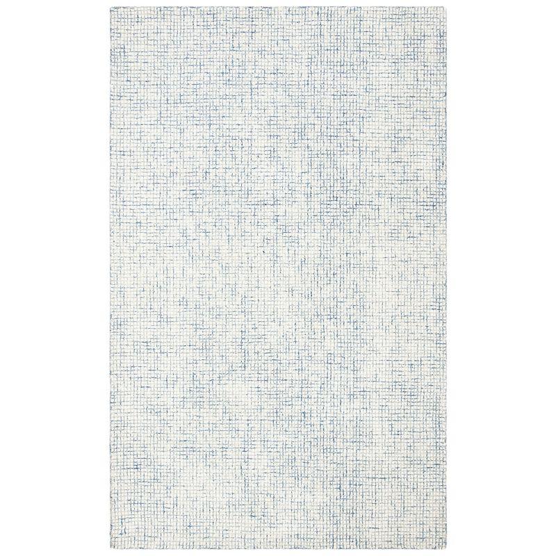 Hand-Tufted Reversible Abstract Blue Wool-Viscose 6' x 9' Area Rug